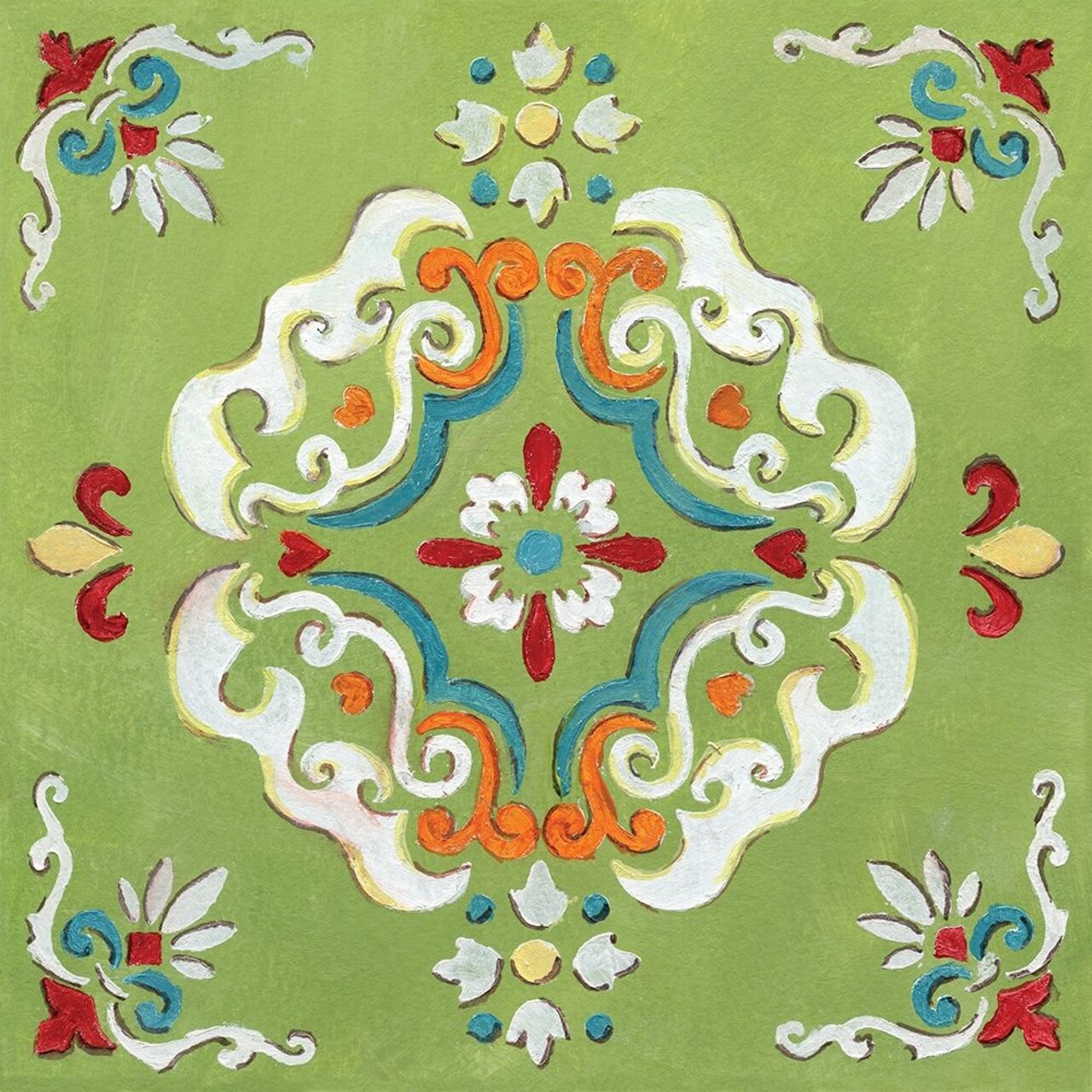 Green Bandana Mosaic Poster Print by Nan - Item # VARPDX18401